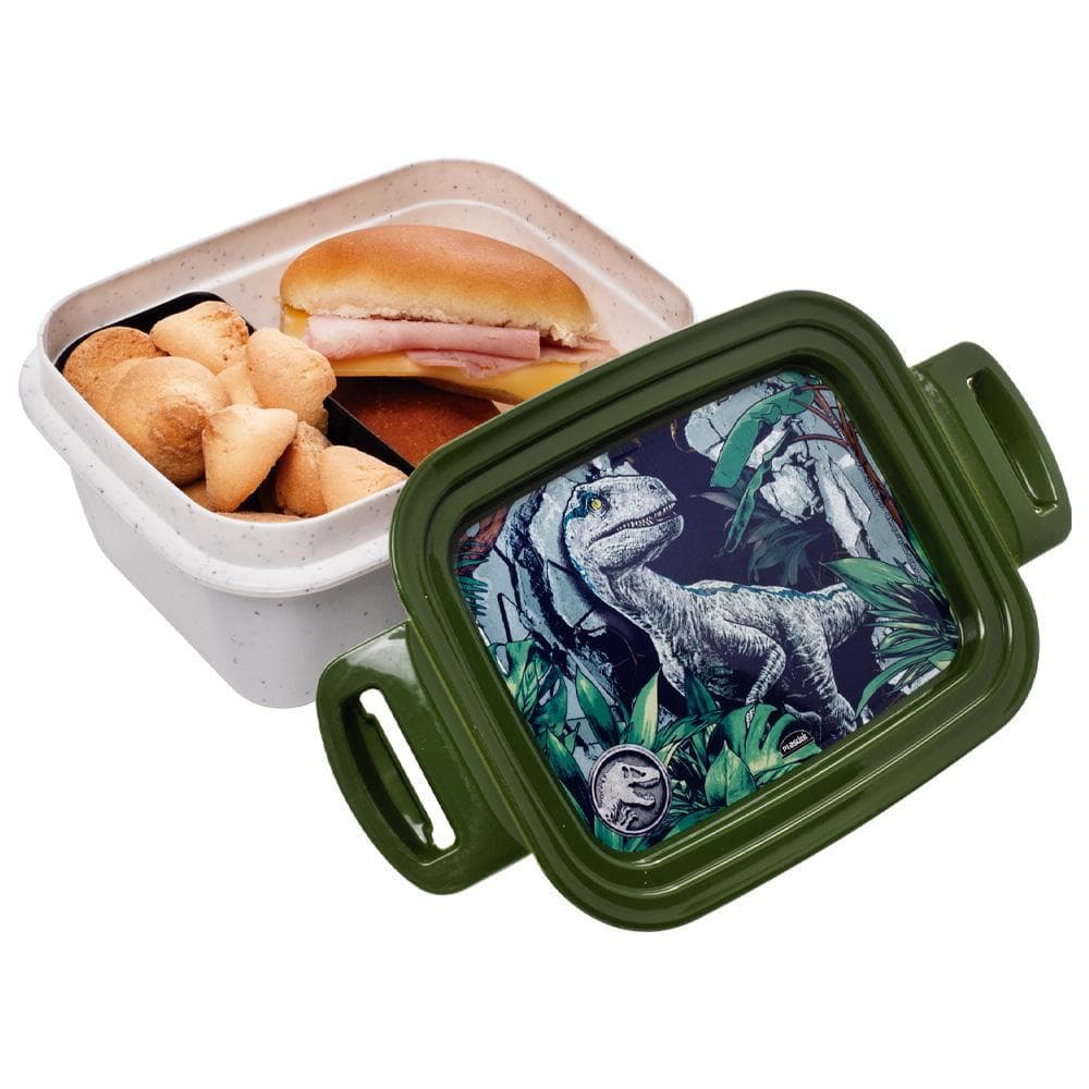 Marmita de Plástico com Compartimento Trava Jurassic World