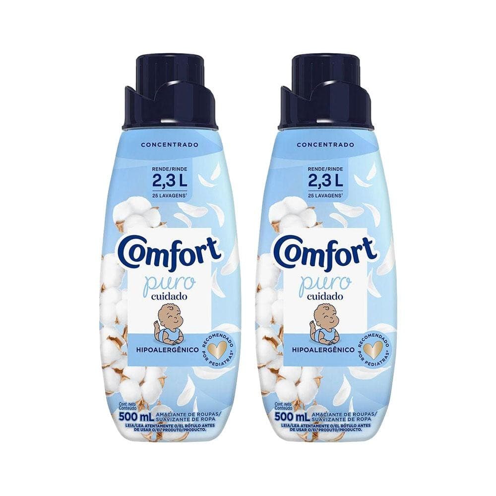 Kit 2 Amaciantes Comfort Concentrado Puro Cuidado Intense 500ml