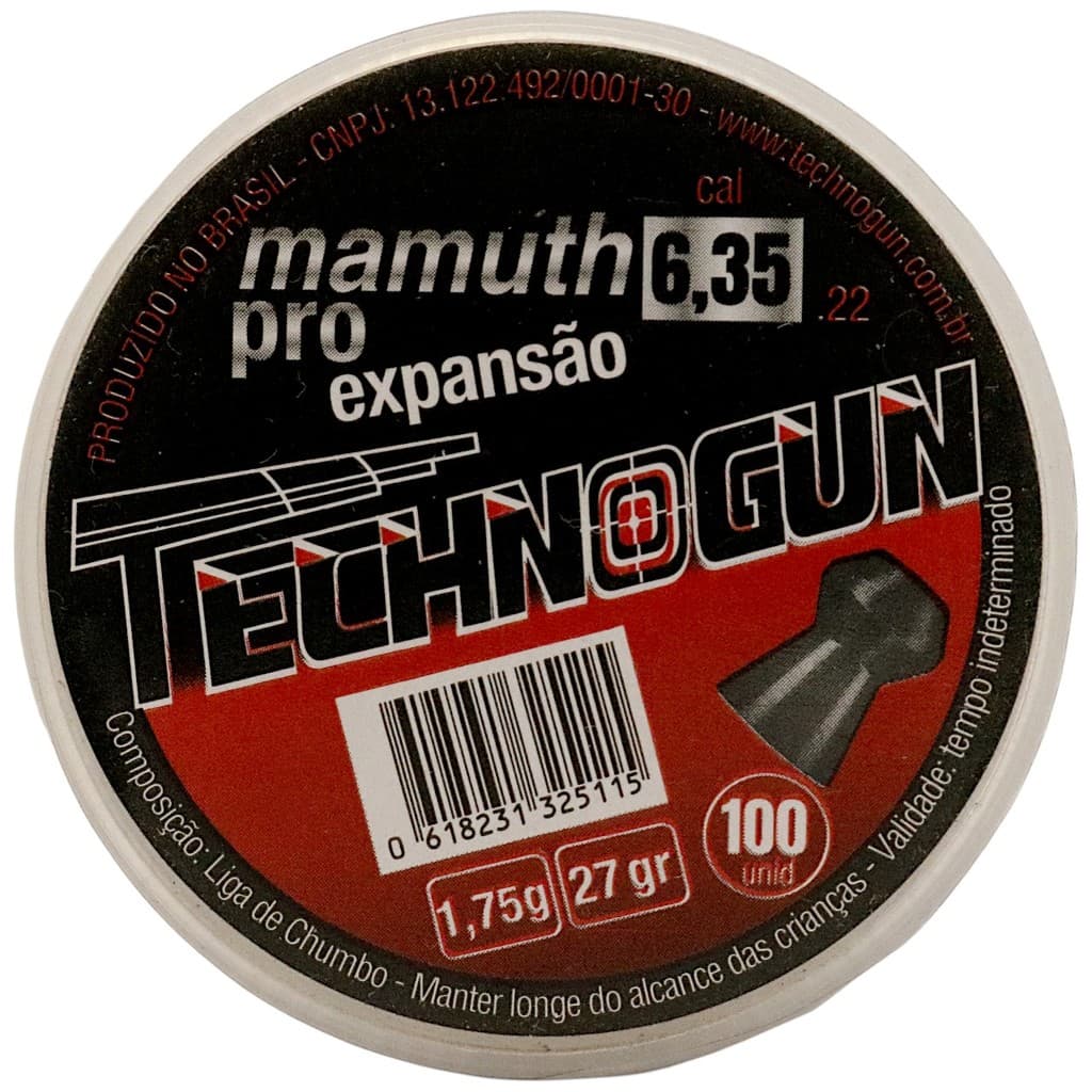 Chumbinho Technogun Mamuth Pro Expansão 6.35mm (.25) - 100un