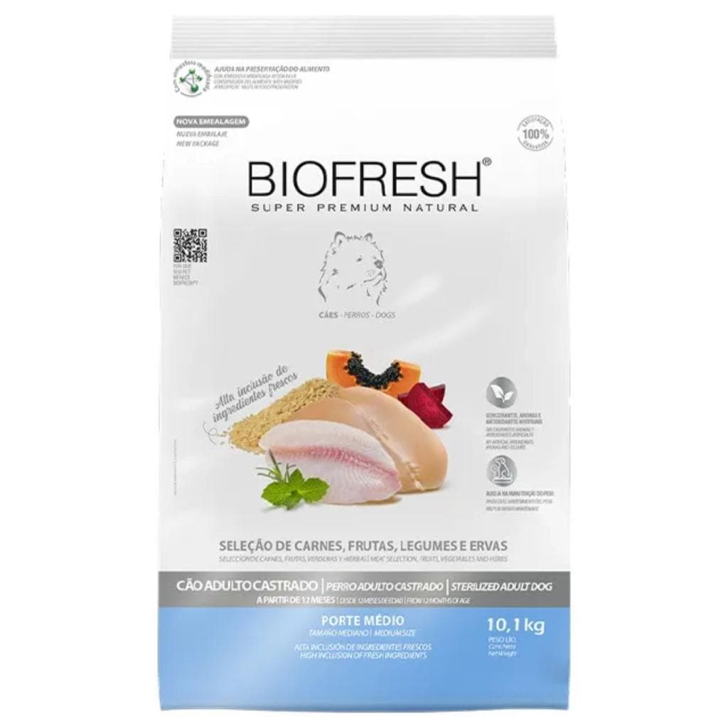 Ração Seca Biofresh Adultos Cães Castrados Raças Medias 10kg