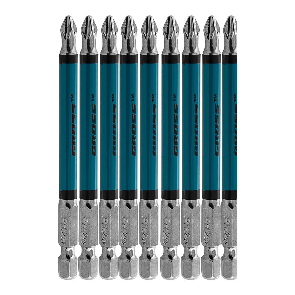 BITS PHILLIPS PH2, ACO CROMO MOLIBDENIO, REDONDO, 90MM, 10PCS // GROSS