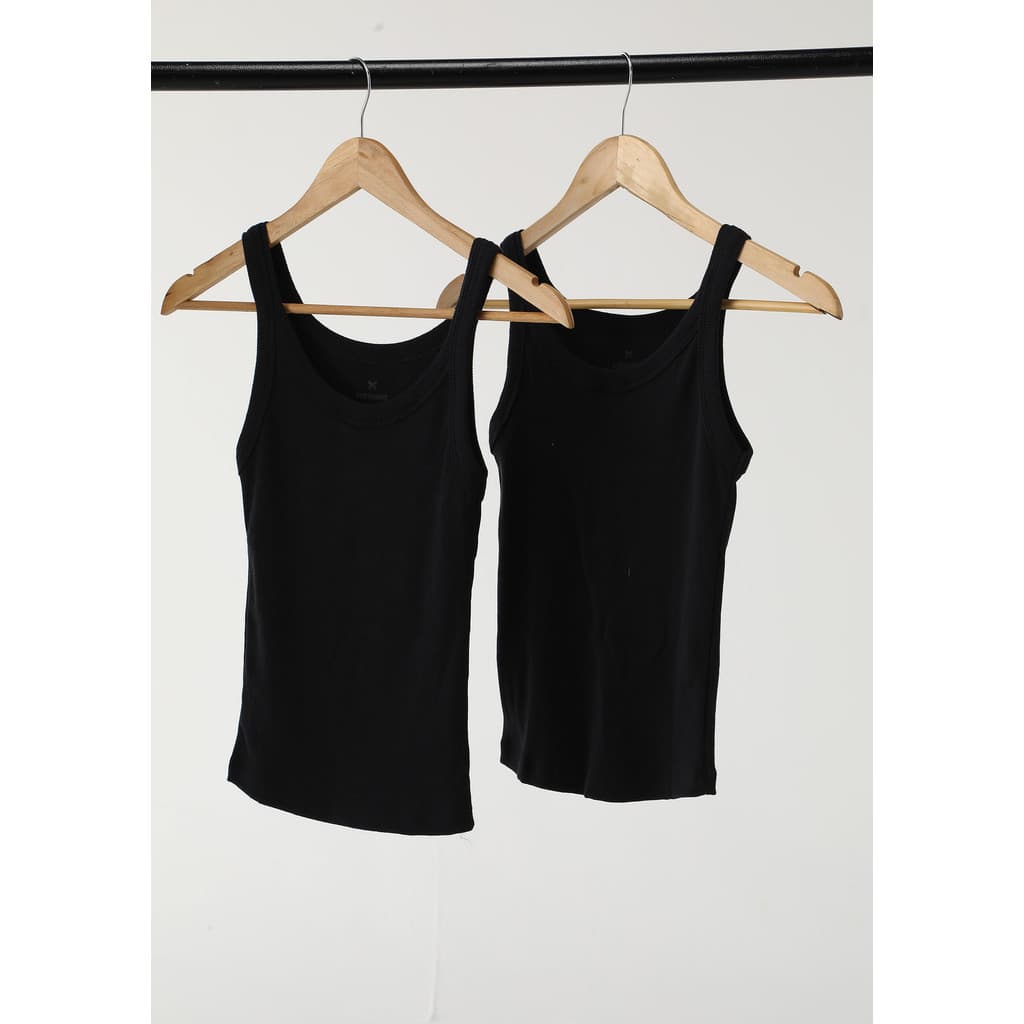 Kit Com 2 Regatas Básicas Femininas Slim Em Ribana Canelada