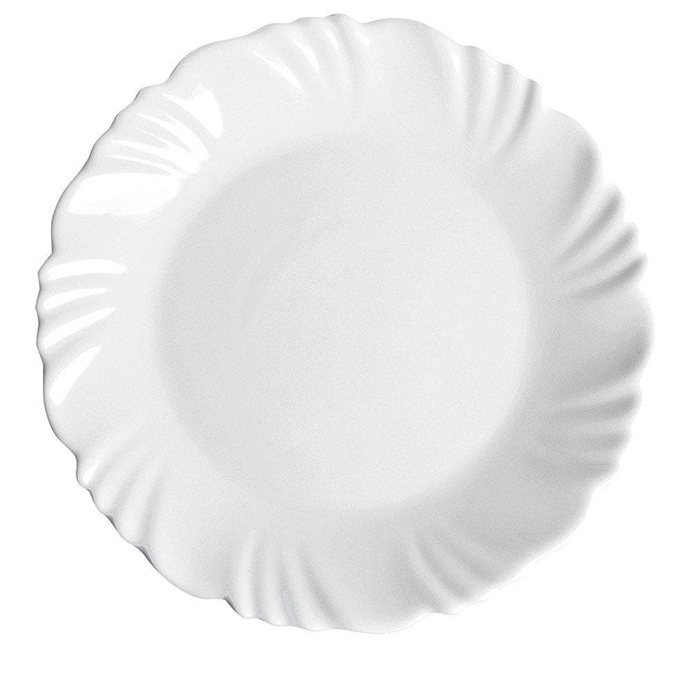 Conjunto de Pratos Sobremesa Nadir Opaline - Vidro Branco Pétala 24 peças