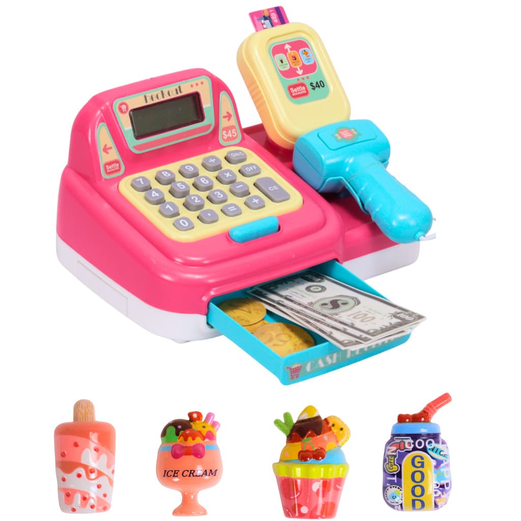 Caixa Registradora De Brinquedo Com Calculadora Sorveteria Luz E Som - Castela