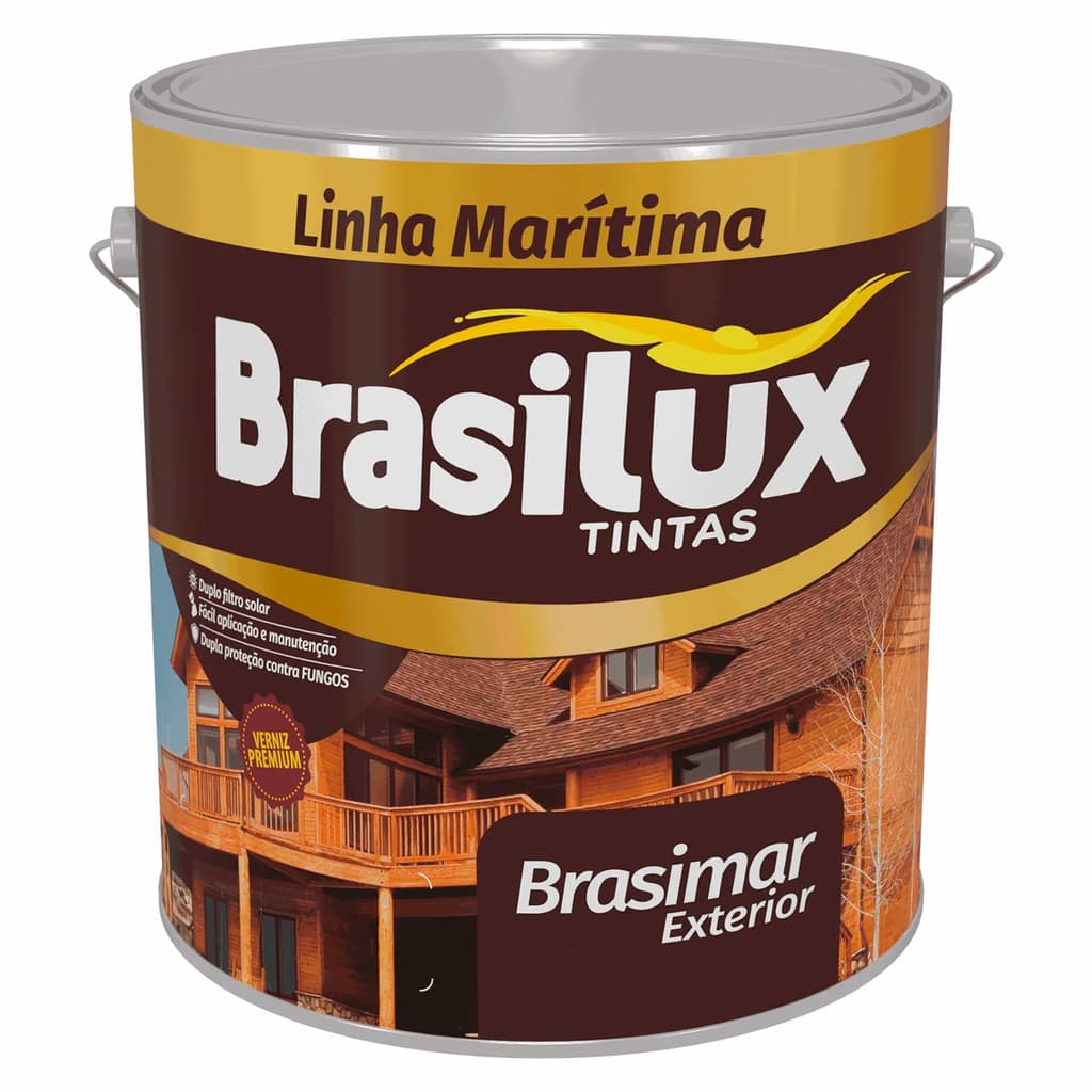 Verniz Para Madeira Marítimo 3,6L Alta Resistência Proteção UV Acabamento Premium BRASILUX
