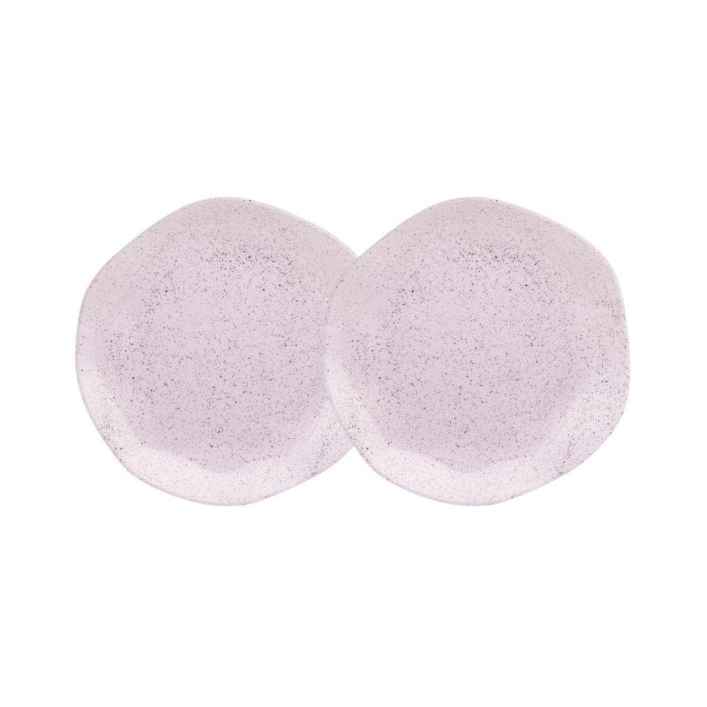 Conjunto 2 Pratos de Sobremesa 21,5cm Ryo Pink Sand Porcelana Oxford