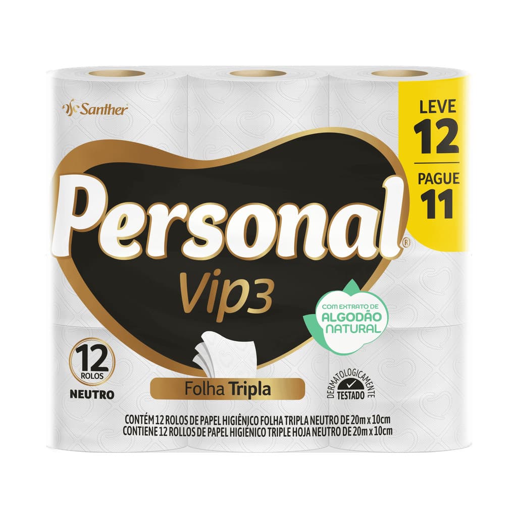 Personal Vip Folha Tripla Papel Higiênico