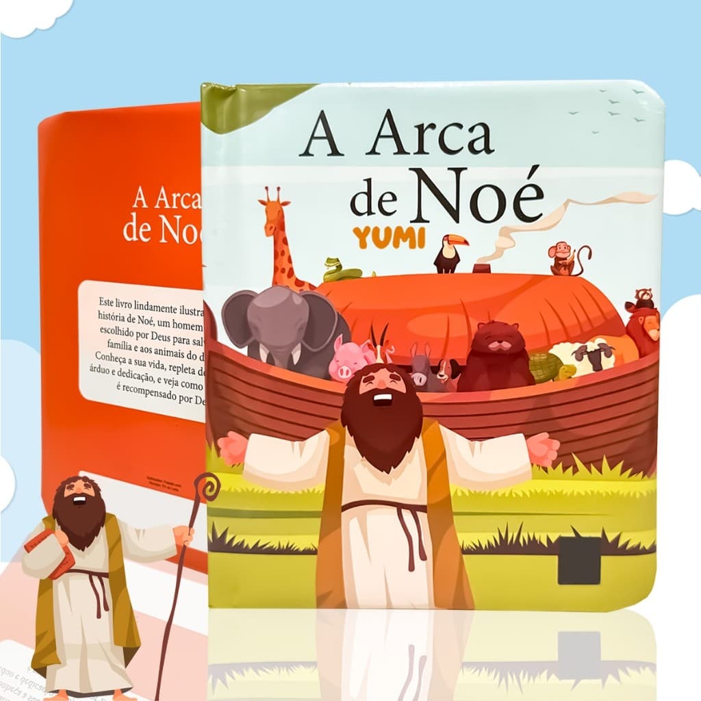 Livro Histórias Da Bíblia - A Arca De Noé Historias Bíblicas Bíblia Infantil Almofadado Folhas Duras Premium