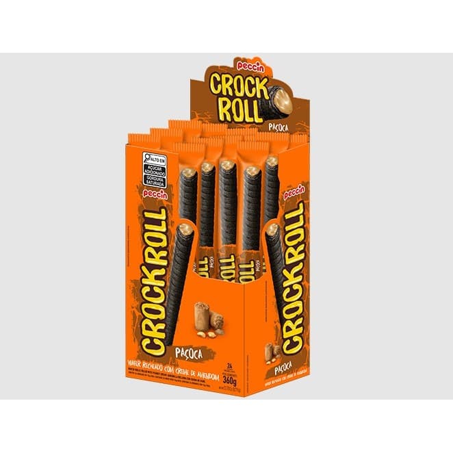 Chocolate Crock Roll  Paçoca Peccin Com 24 Unidades De 15g
