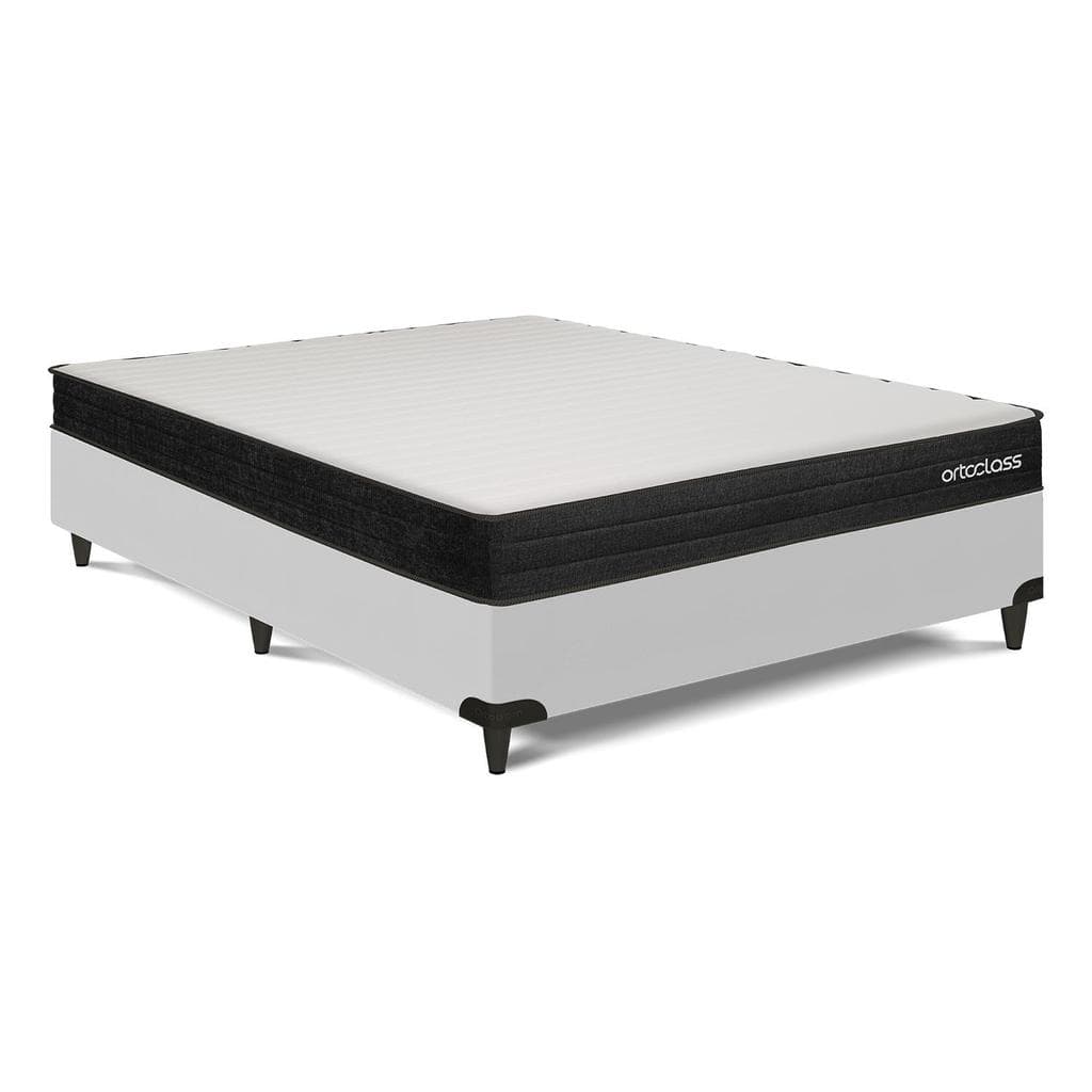 Cama Box e Colchão Poli D45 Ortoclass - Casal (138x188)