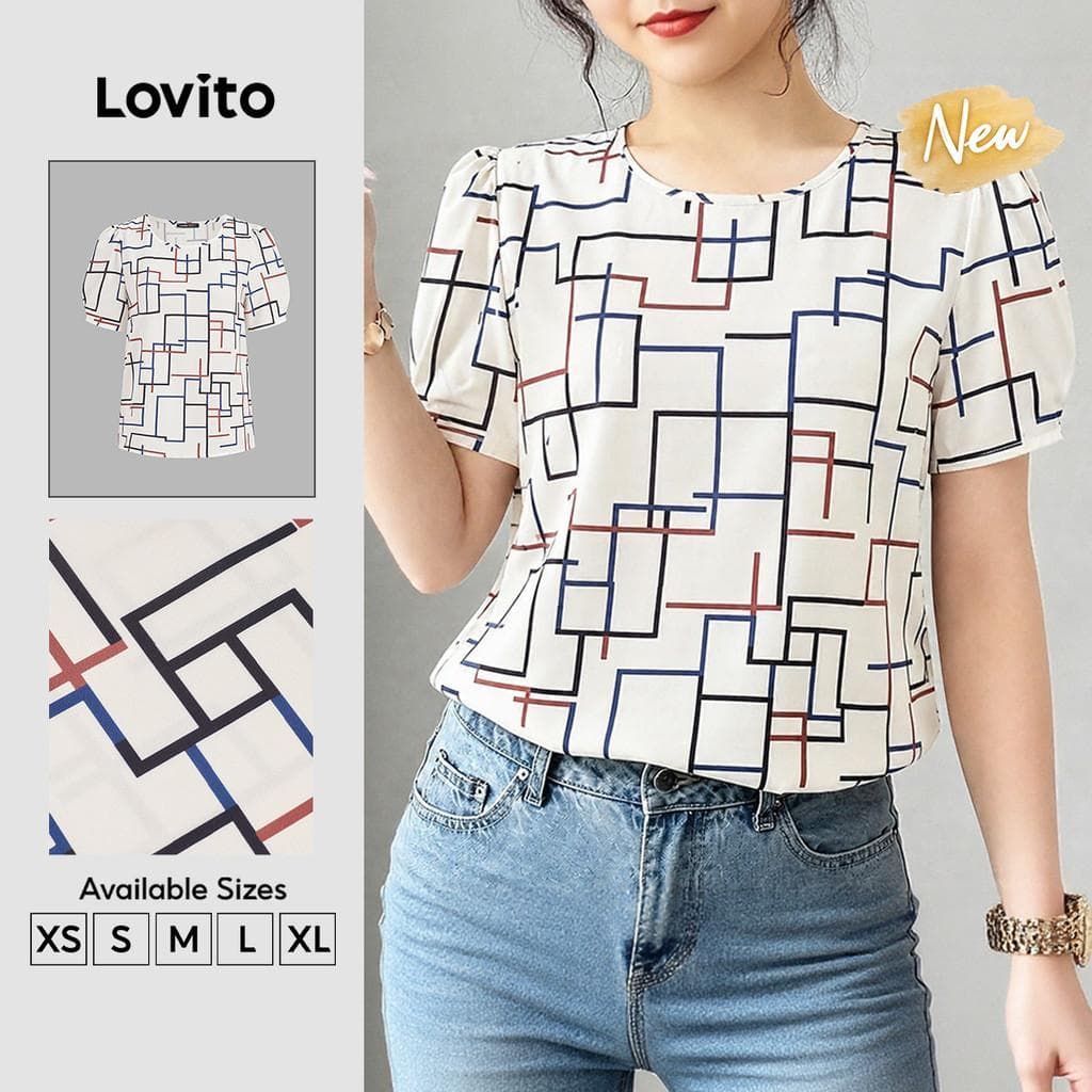 (New Arrival) Lovito Blusa Boho Feminina Primavera/Verão BLB199P2D717
