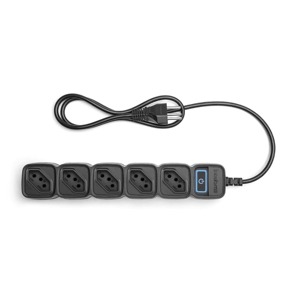 Protetor Eletrônico Inteligente com 5 Tomadas EWS 305 Preto Intelbras
