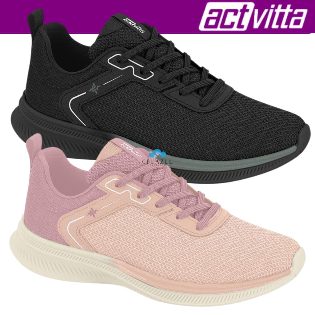 Tênis Feminino Actvitta Caminhada Academia Conforto Respirável Original
