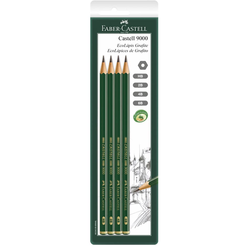 Lápis preto SM/C9000MIX\319098 com 4 unidades Faber-Castell