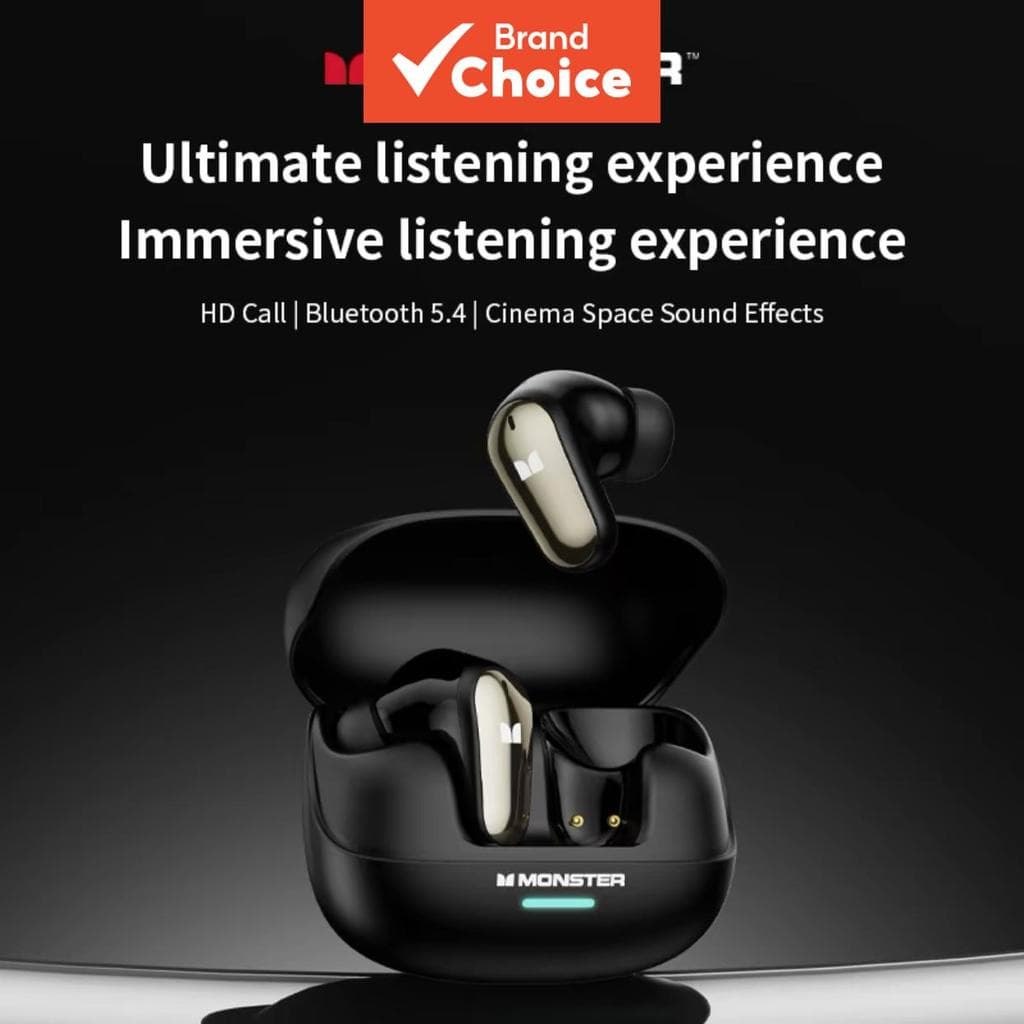 Monster MQT52 Fones De Ouvido Sem Fio Bluetooth TWS Intra-Auriculares HiFi Som Redução De Ruído Estéreo Panorâmico De Ba
