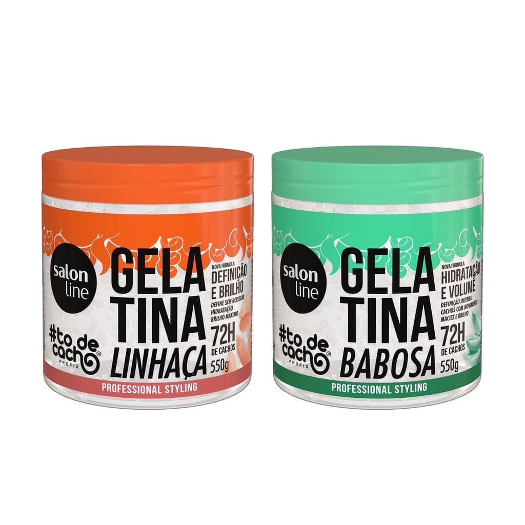 Kit Gelatina Babosa + Gelatina Linhaça #todecacho Salon Line