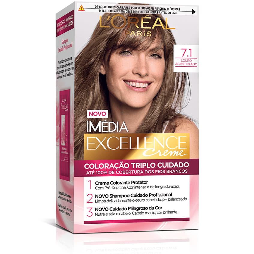 Kit Tintura Imédia Excellence L'Oréal Louro Acinzentado 7.1