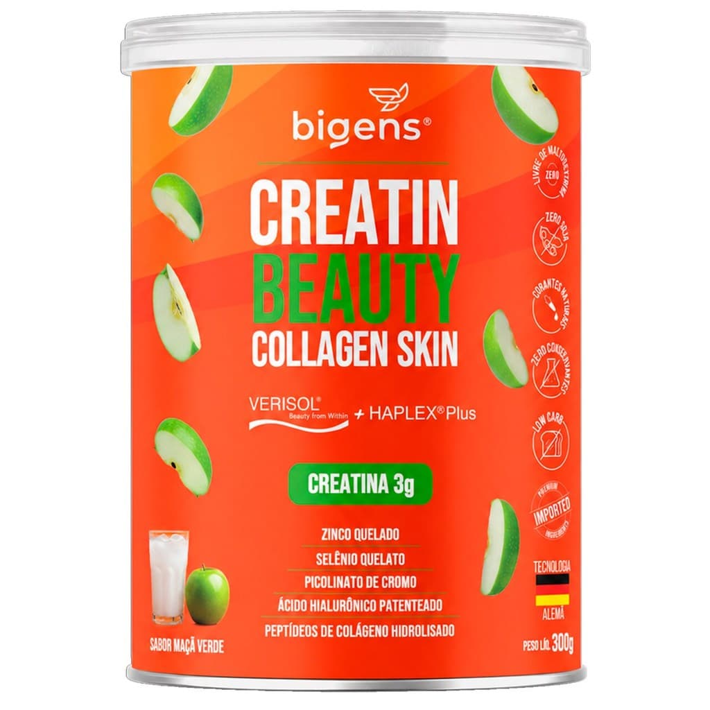 Creatin Beauty Collagen Skin: Colágeno Verisol + Haplex Plus + Creatina Com Zinco, Selênio, Cromo, Ácido H. Bigens