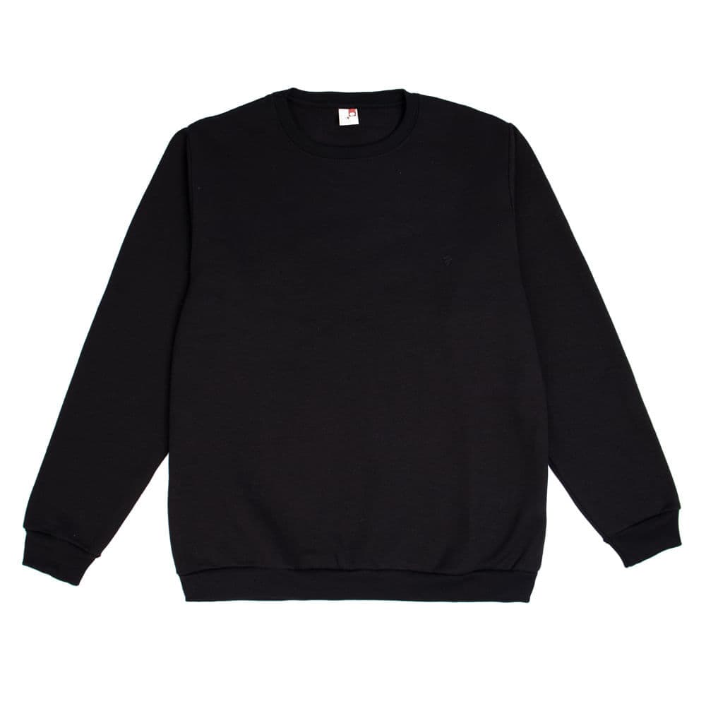 Moletom Feminino Desayner Plus Size Gola Careca Preto