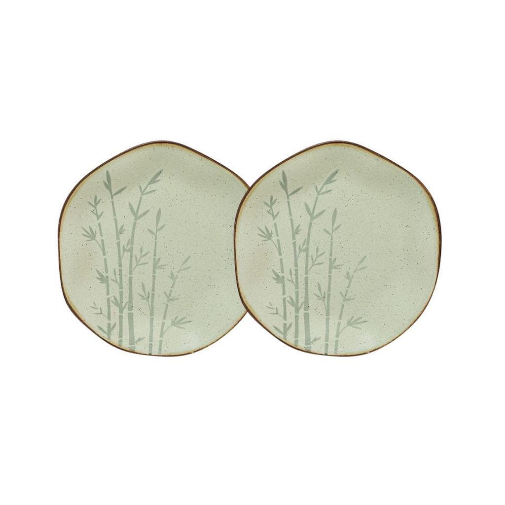 Conjunto 2 Pratos de Sobremesa 21,5 cm Ryo Bambu Porcelana Oxford
