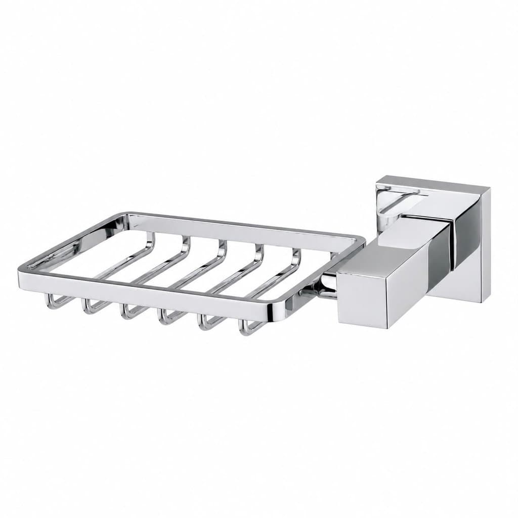 saboneteira para banheiro em metal stylos cromado
