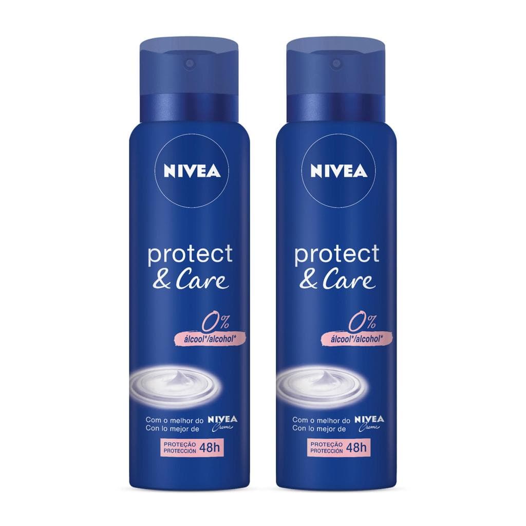 Pack Desodorante Antitranspirante Aerossol 48h Nivea Protect & Care 2 Unidades 150ml