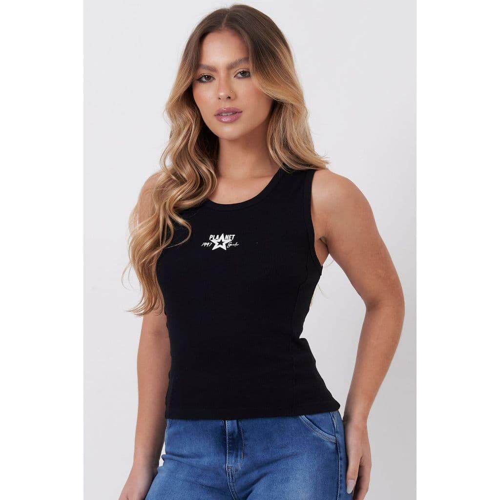 Regata Feminina Com Silk 1997 Planet Girls Preto