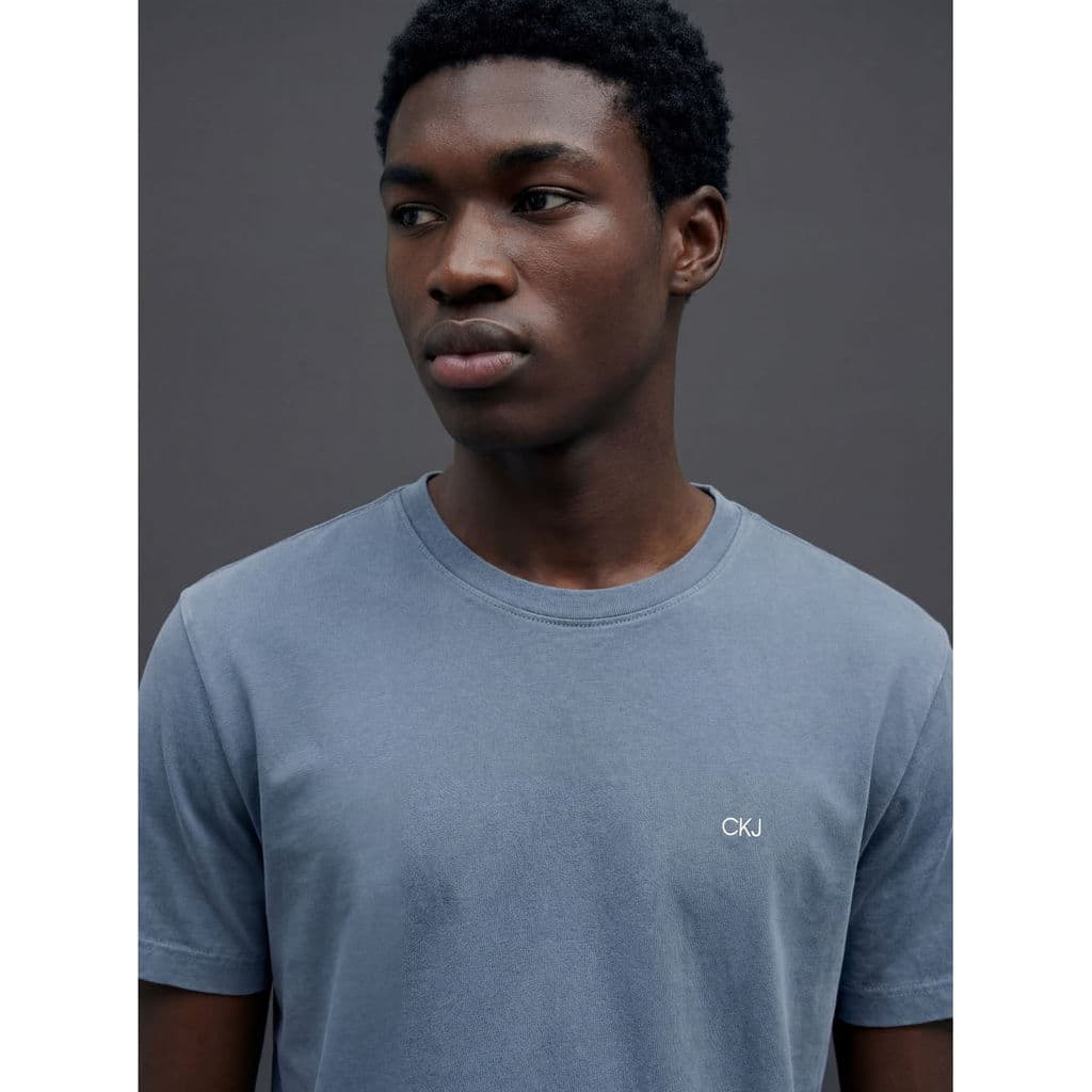 Camiseta Manga Curta Calvin Klein Jeans Masculino Logo Ckj Pigmento - Marinho