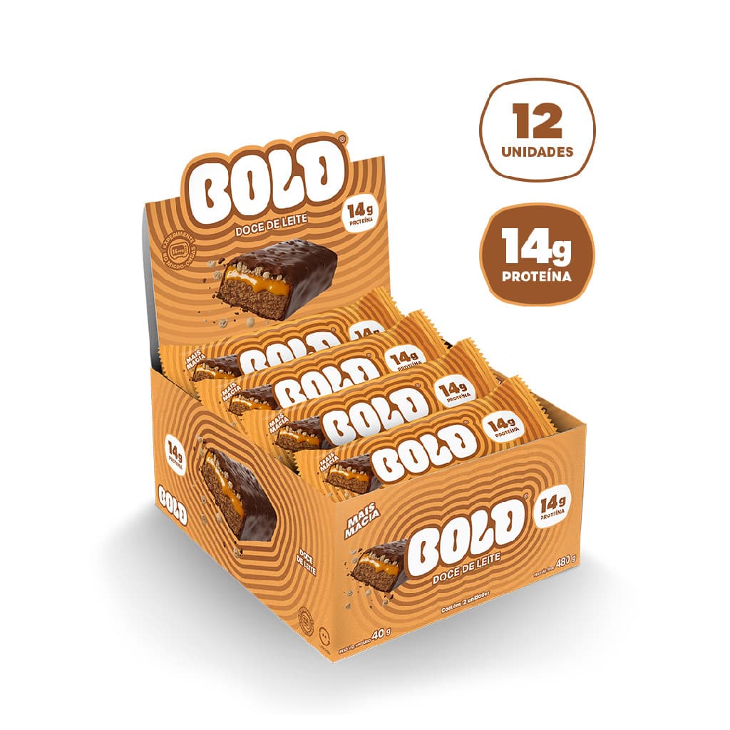Barra de Proteína Bold Doce de Leite 40 g -14 g de Proteína - Caixa com 12 Unidades