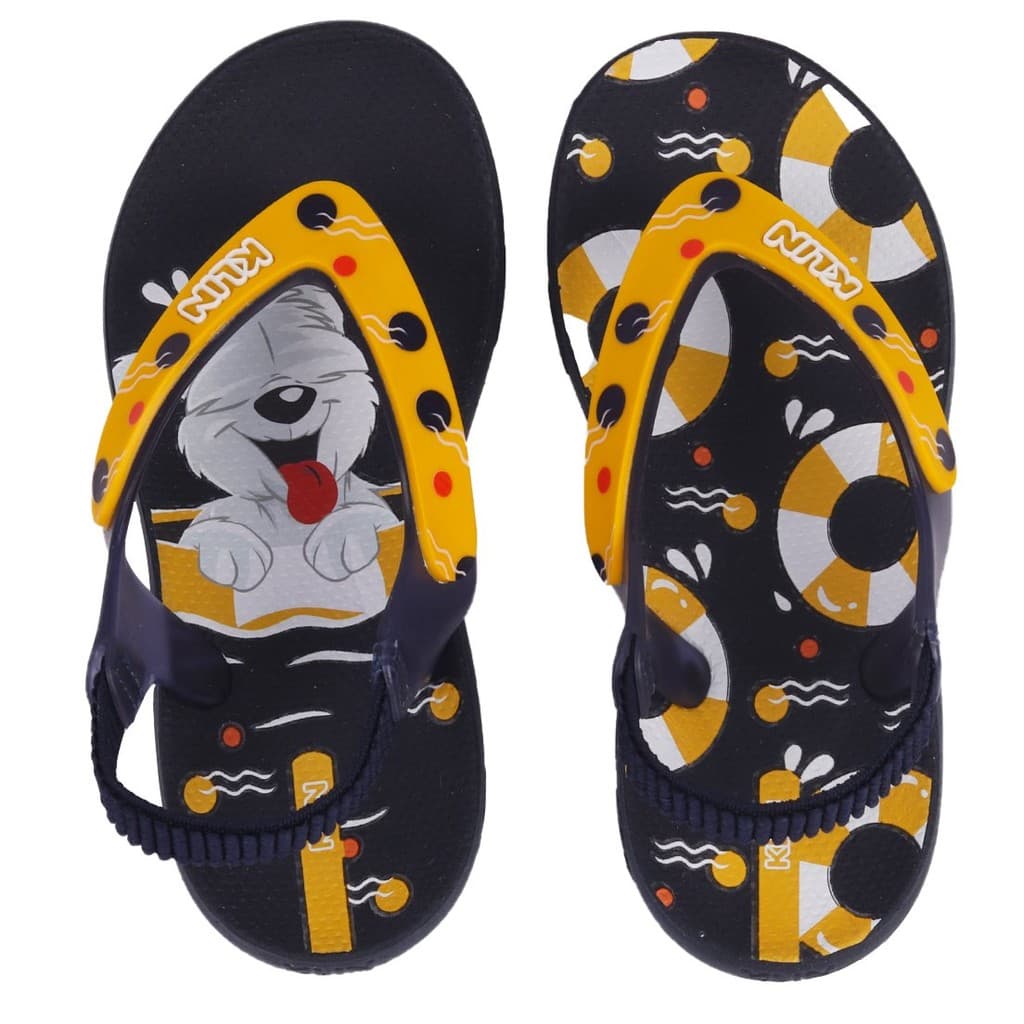 Chinelo Infantil Menino Klin Com Elástico Confortável Marinho
