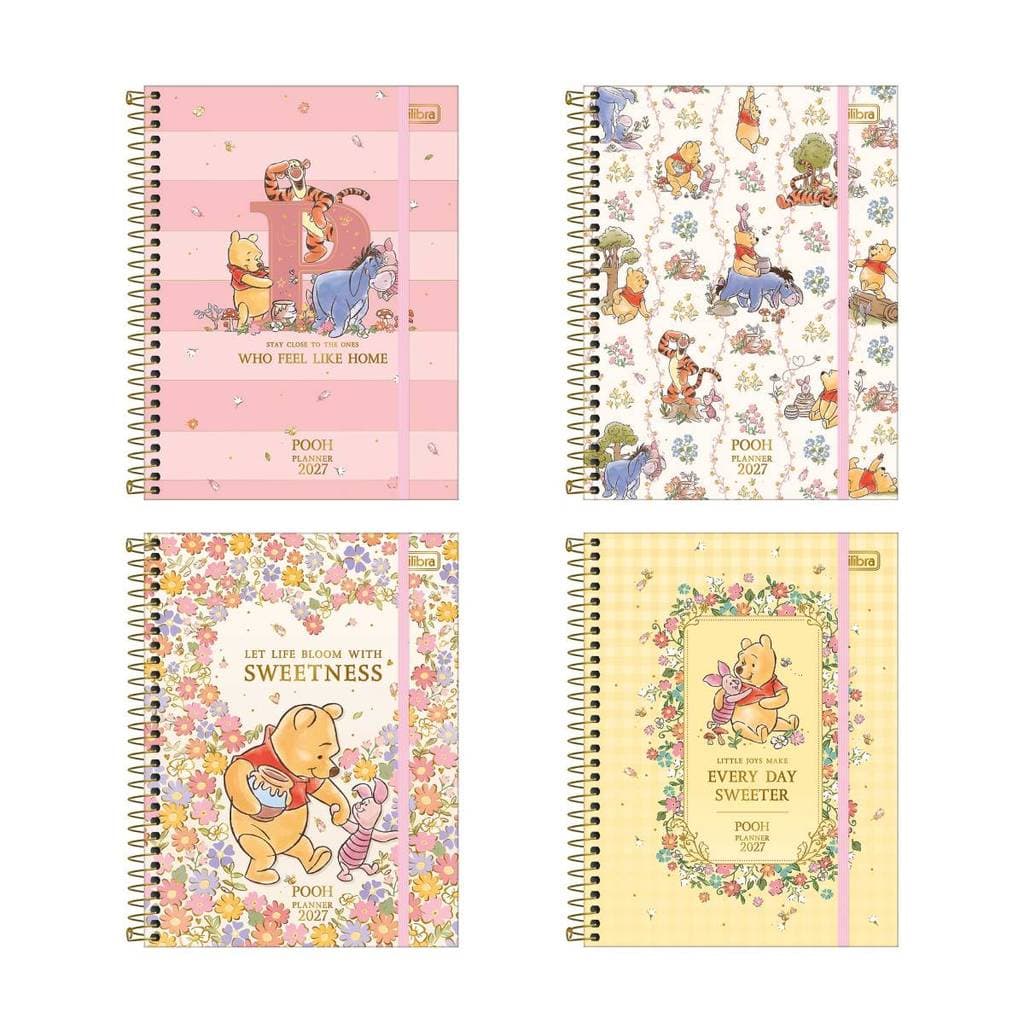 Agenda planner espiral semanal Pooh 2027 Tilibra