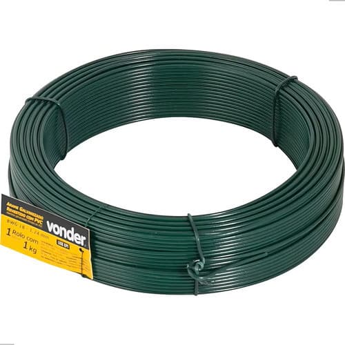 Arame Revestido PVC Verde BWG 18 1kg Multiuso Vonder