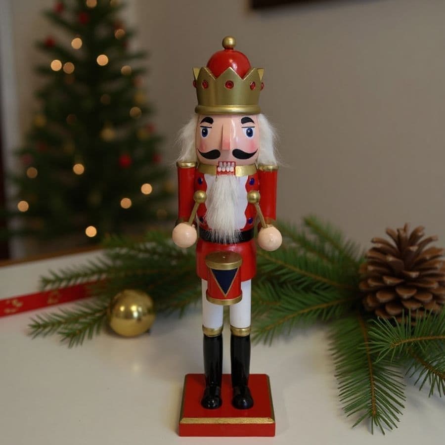 Soldado de Chumbo de Madeira com Bateria - 38cm - Vermelho e Branco - 1 unidade - Artlille - Rizzo