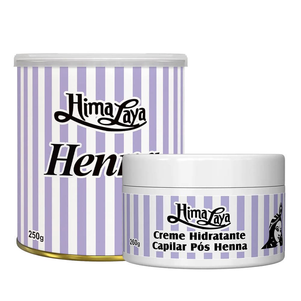 Kit Tintura Henna Himalaya Em Pó Castanho 250g + Creme Hidratante Capilar