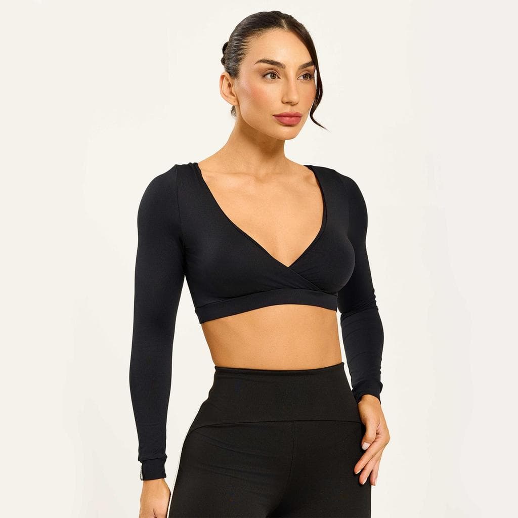 Cropped Dois Lados Preto Poliamida Soft