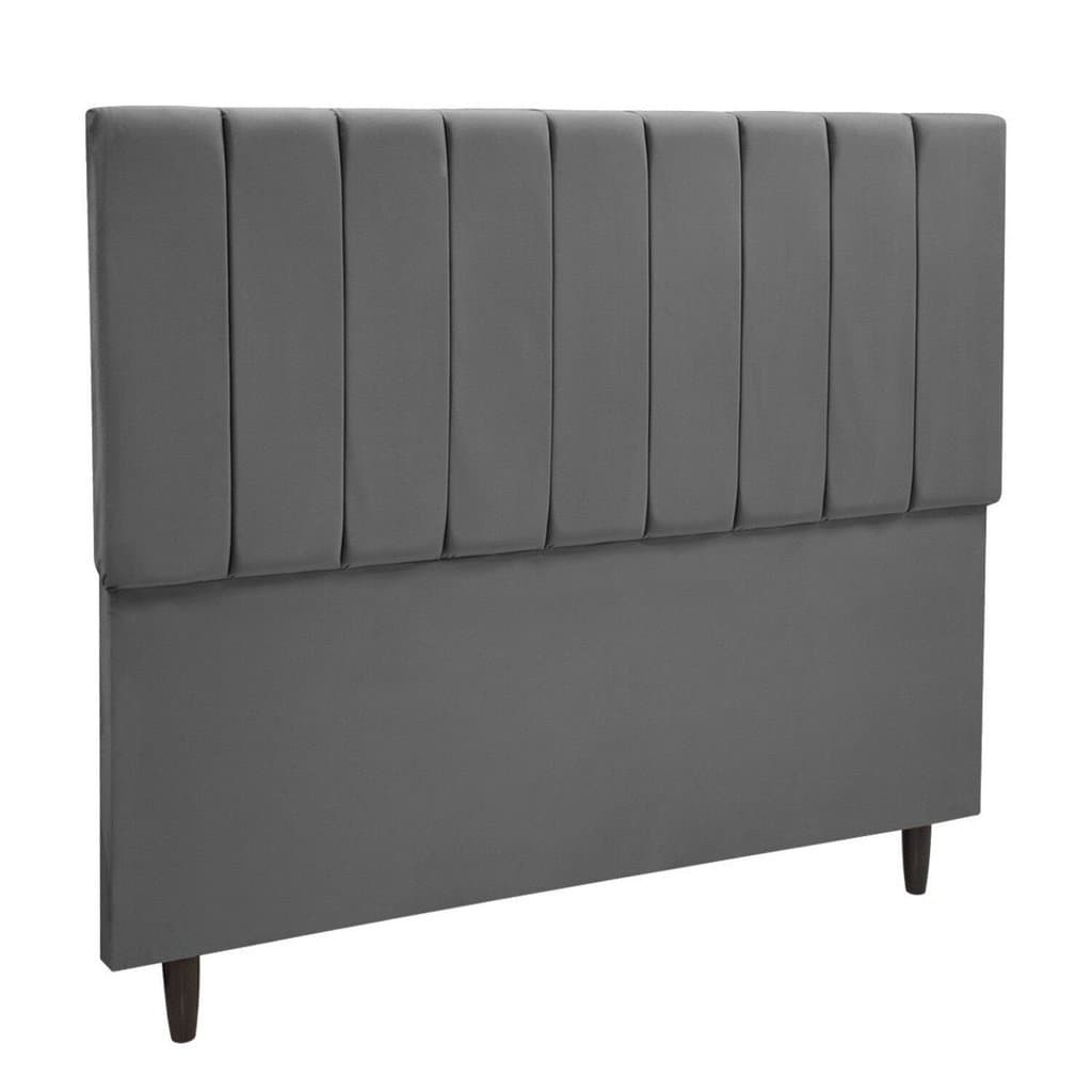 Cabeceira Cama Casal Veludo Premium Chumbo