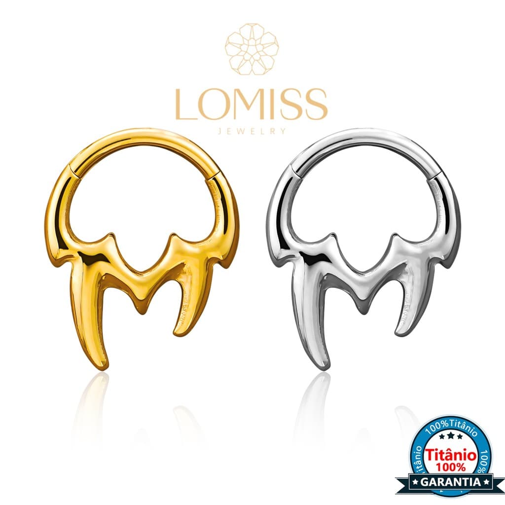 Piercing Argola Titânio Pvd Segmento Articulado Presas Nariz Spike Orelha Tragus Septo Conch