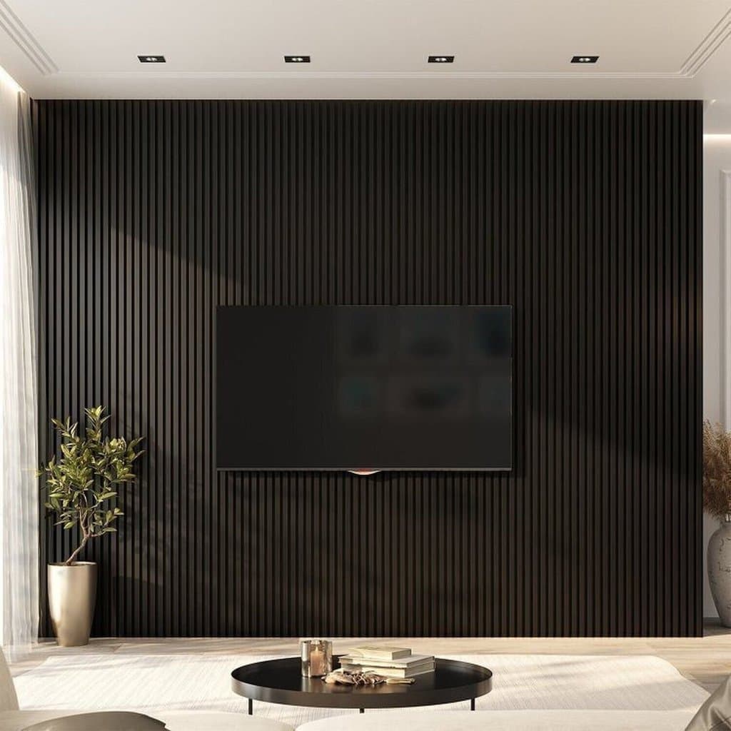 Painel Ripado de PVC 8 Barras de 2,70MX15CM (3,24m²) Bariri Preto