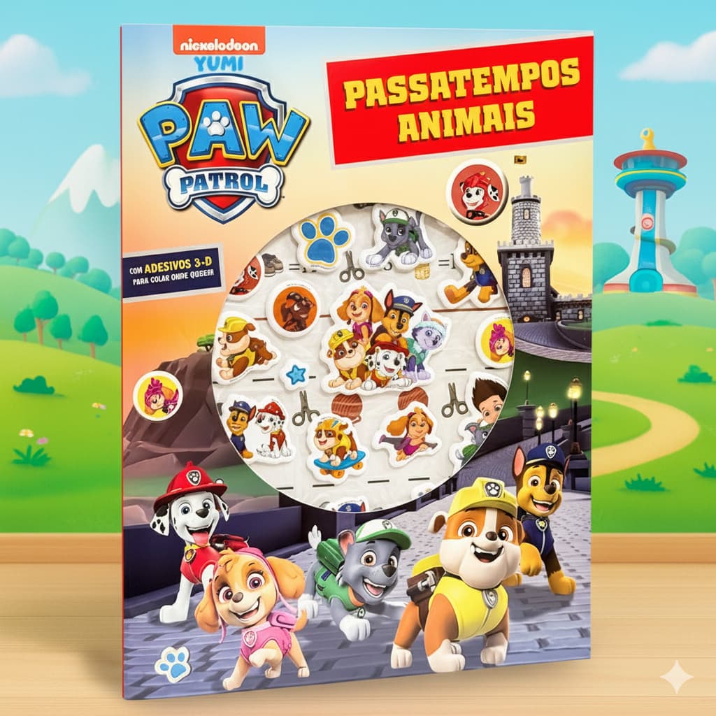 Livro Infantil Patrulha Canina – Adesivos Fofinhos Passatempos e Atividades Educativas para Crianças