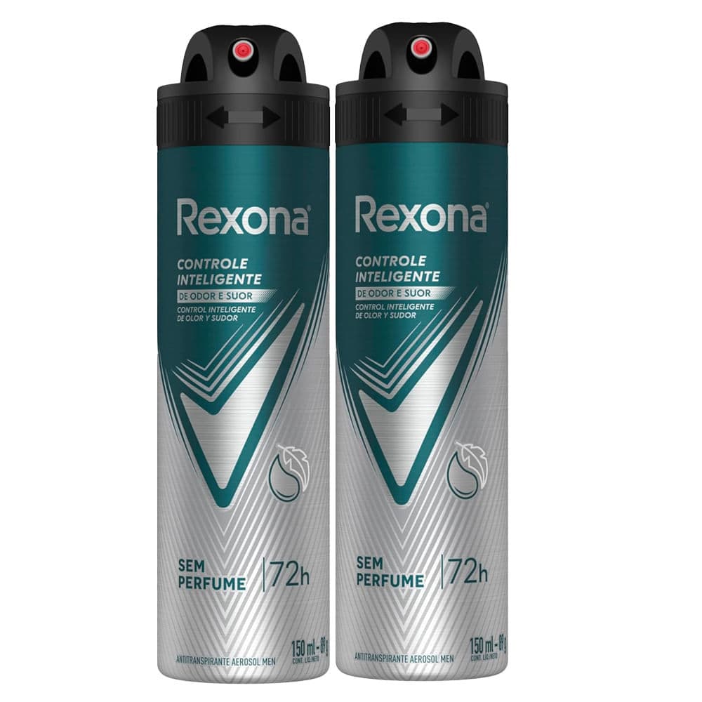Kit Desodorante Aerosol Rexona Men Sem Perfume 150ml - 2 unidades