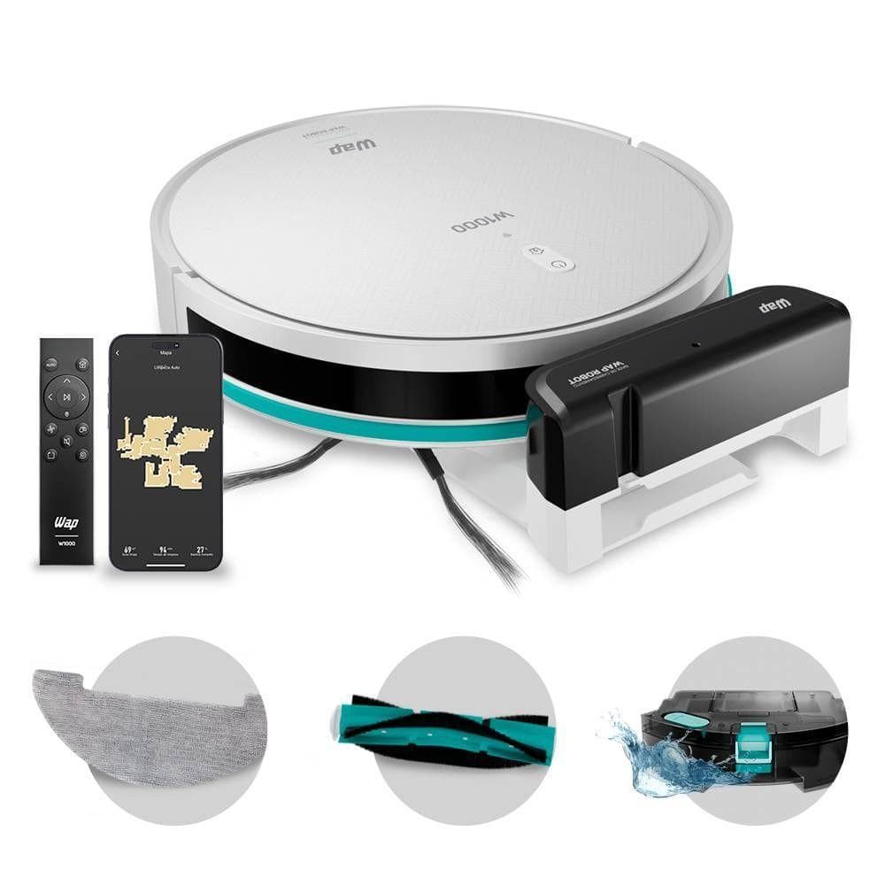 Aspirador De Pó Robo WAP ROBOT W1000 Smart Branco Bivolt