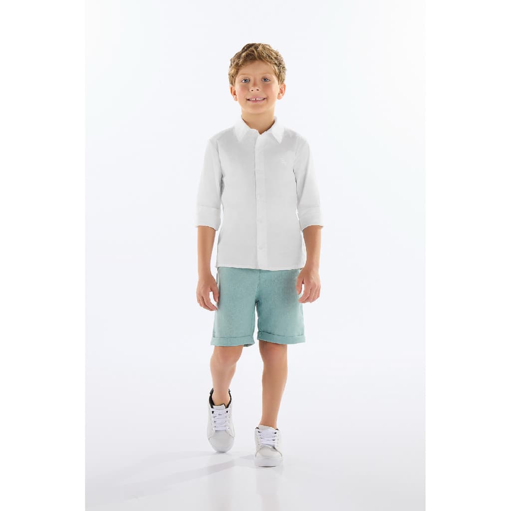 Camisa Menino em Tricoline Quimby