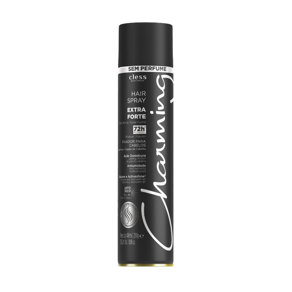 Hair Spray Charming Black Extra Forte Sem Perfume 400ml