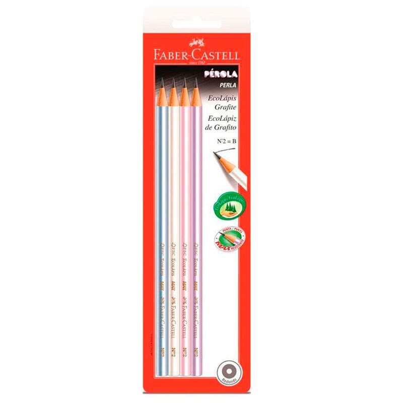 Lápis preto Pérola SM/1210PER\314568 com 4 unidades Faber-Castell