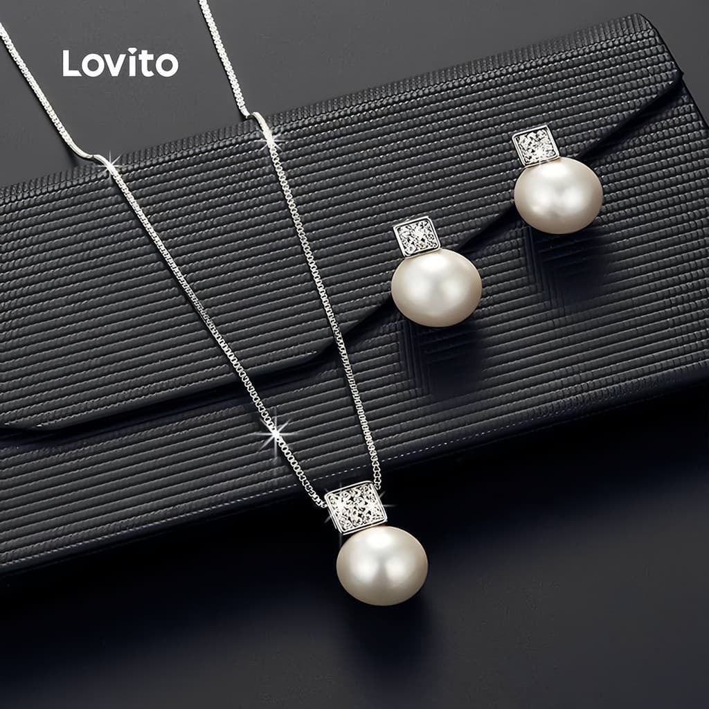 (New Arrival) Lovito Colares Casuais Colares De Pérolas Da Moda Coreana LFA120003