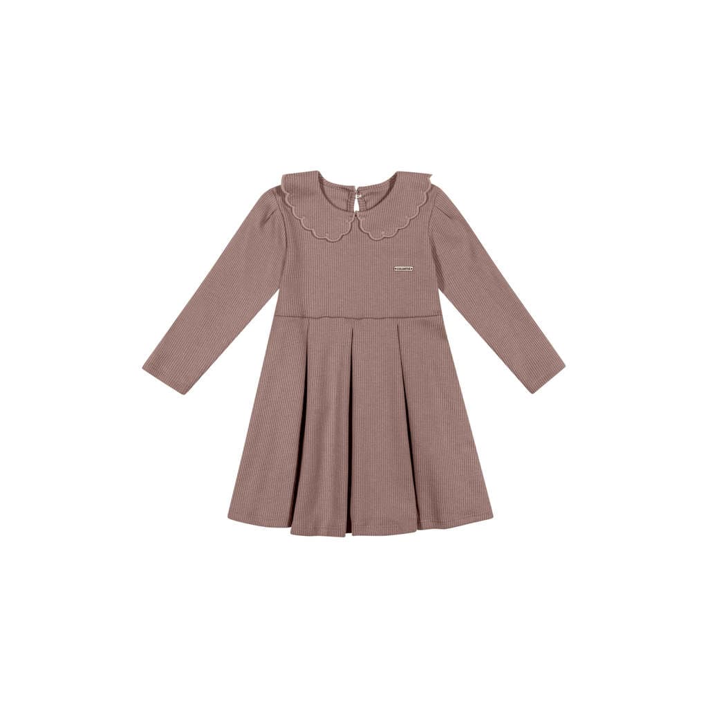 Vestido Infantil Menina Gola Boneca Colorittá Marrom