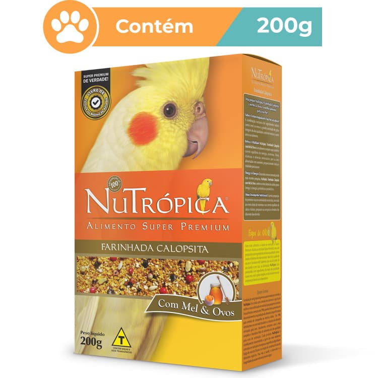 Ração Nutrópica Farinhada Mel Ovos Calopsita 200g Premium
