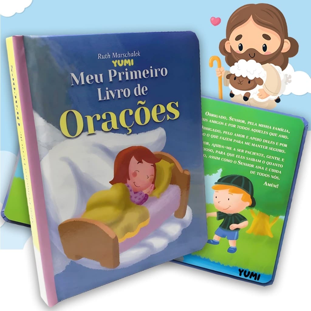 Livro Infantil Meu Primeiro Livro De Orações -  Colecionável Almofadado Folhas Duras Premium