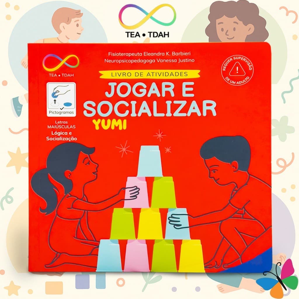 Livro Infantil de Atividades Educativas TEA e TDAH Jogar e Socializar -Para Crianças e Pais Socialização