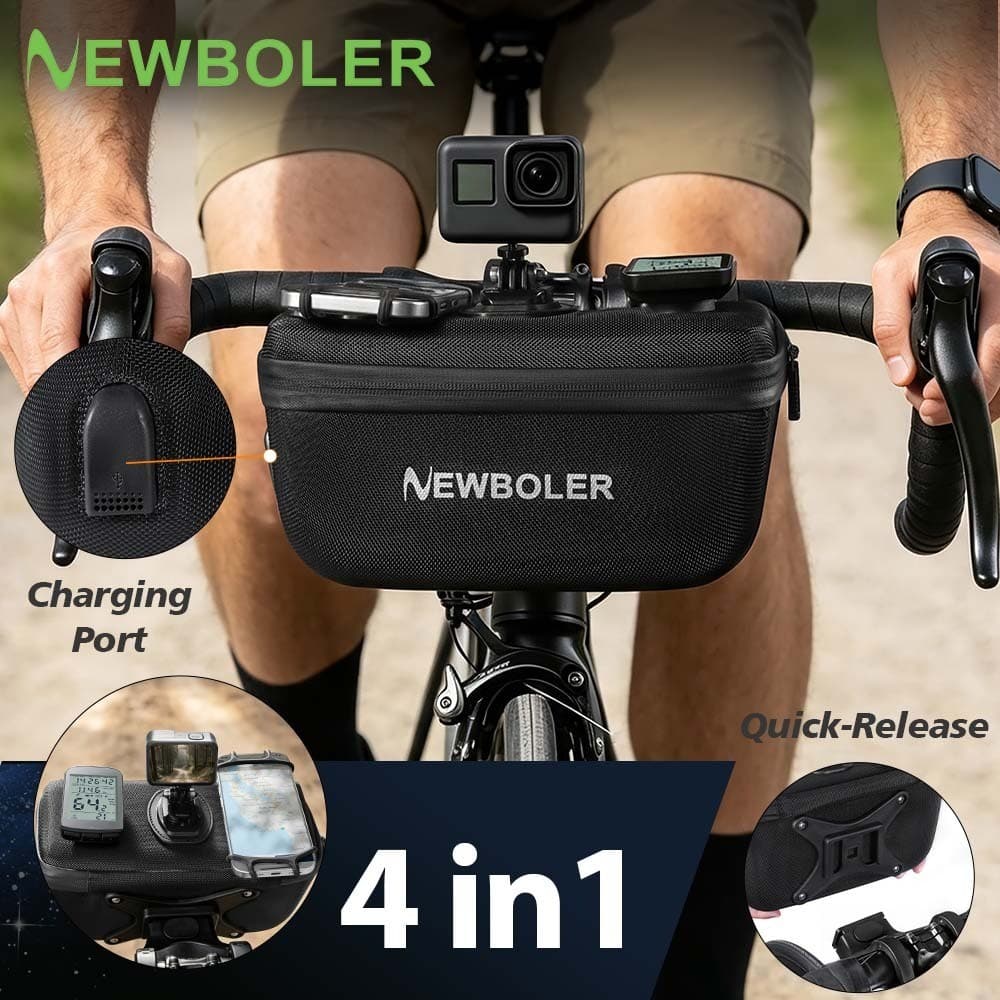 NEWBOLER 2.5L Liberação Rápida 4 Em 1 Multifuncional Saco De Guiador De Bicicleta Casca Dura Caso Frontal Brompton Dobrá